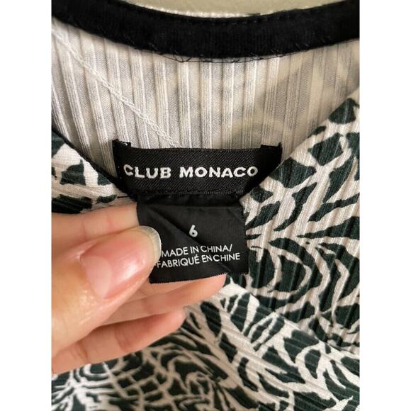 Club Monaco Women's Maxi Dress 6 One Shoulder Flutter Sleeve Hi Low Ribbed - Picture 4 of 9